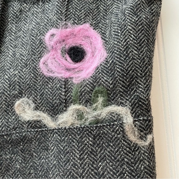 Vintage GAP Wool Vest Gray Pink Size Medium Herringbone Classic Tailored Y2K - Picture 7 of 11